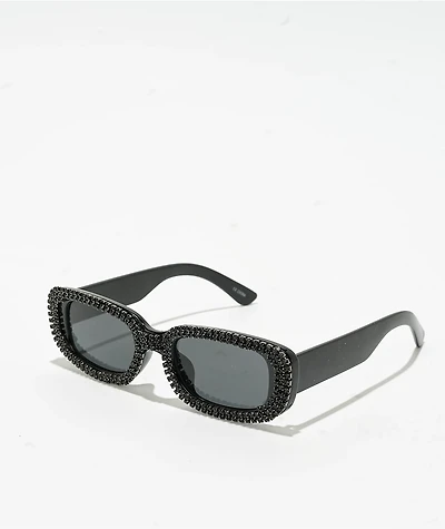 Forehead Black Rhinestone Sunglasses