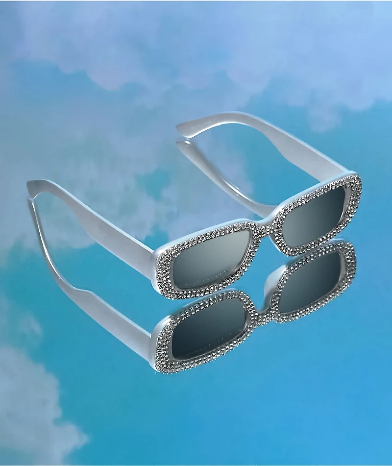 Forehead Silver Rhinestone Sunglasses