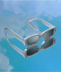 Forehead Silver Rhinestone Sunglasses