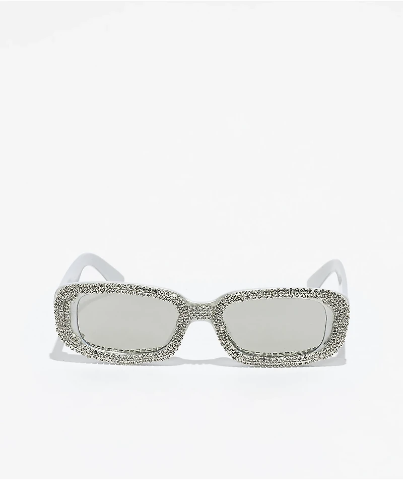 Forehead Silver Rhinestone Sunglasses