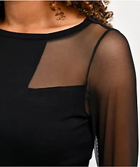 Forest Ink Divinity Black Long Sleeve Mesh Top
