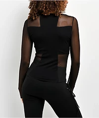 Forest Ink Divinity Black Long Sleeve Mesh Top