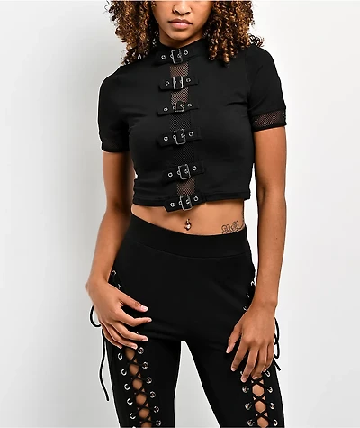 Forest Ink Winona Buckle Black Crop Top