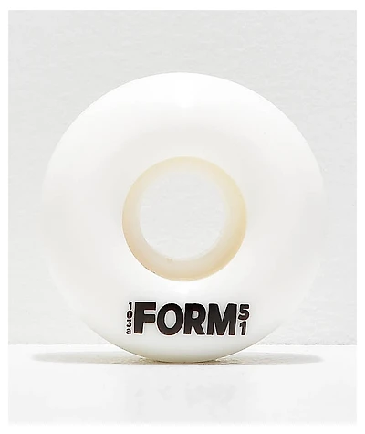 Form Solid White 51mm Skateboard Wheels