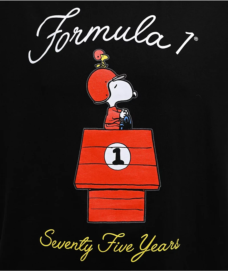 Formula 1 x Peanuts 75th Anniversary Dog House Black T-Shirt