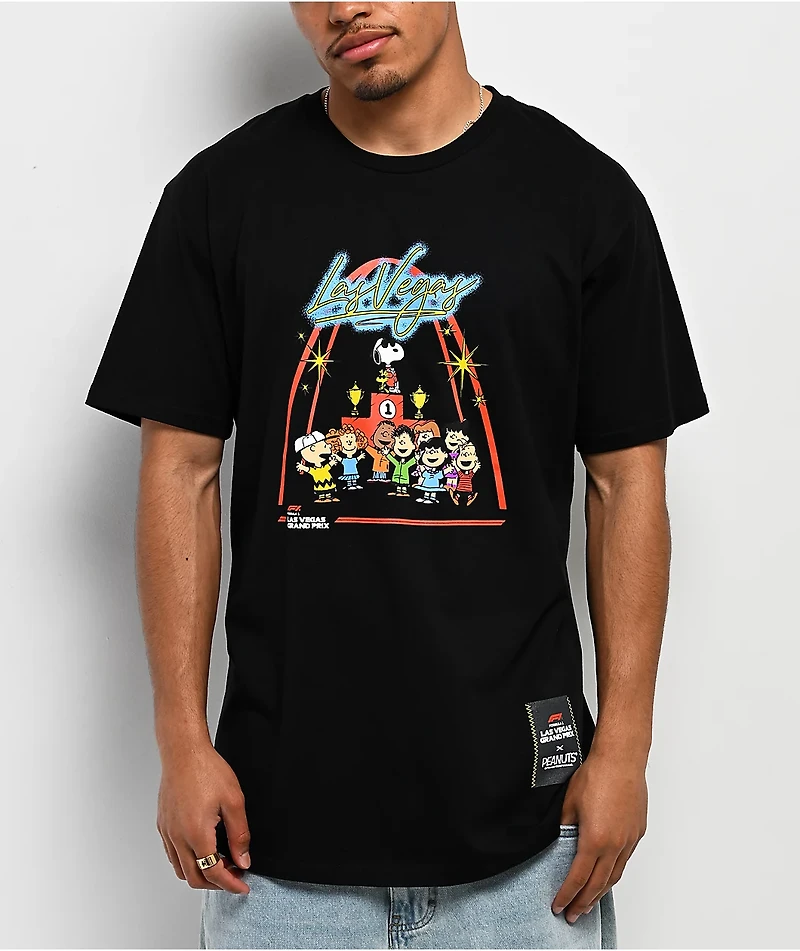 Formula 1 x Peanuts Podium Black T-Shirt