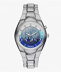 Fossil Big Tic Y2K Flame Silver Analog & Digital Watch