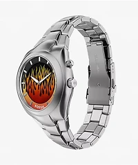 Fossil Big Tic Y2K Flame Yellow & Silver Analog & Digital Watch