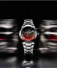 Fossil Big Tic Y2K Flame Yellow & Silver Analog & Digital Watch