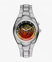 Fossil Big Tic Y2K Flame Yellow & Silver Analog & Digital Watch