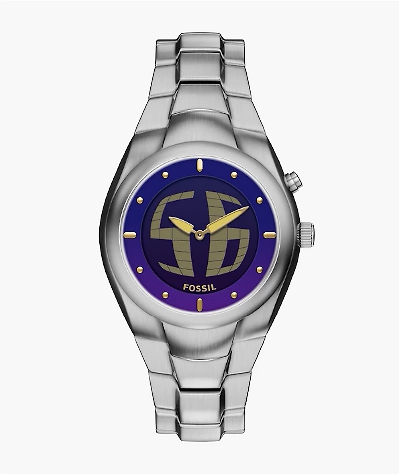 Fossil Big Tic Y2K Limited Silver Analog & Digital Watch