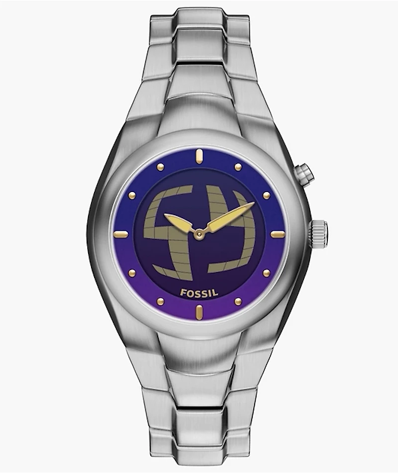 Fossil Big Tic Y2K Limited Silver Analog & Digital Watch