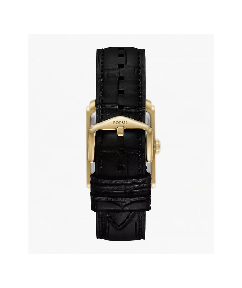 Fossil Caraway Black Croco & Gold Analog Watch