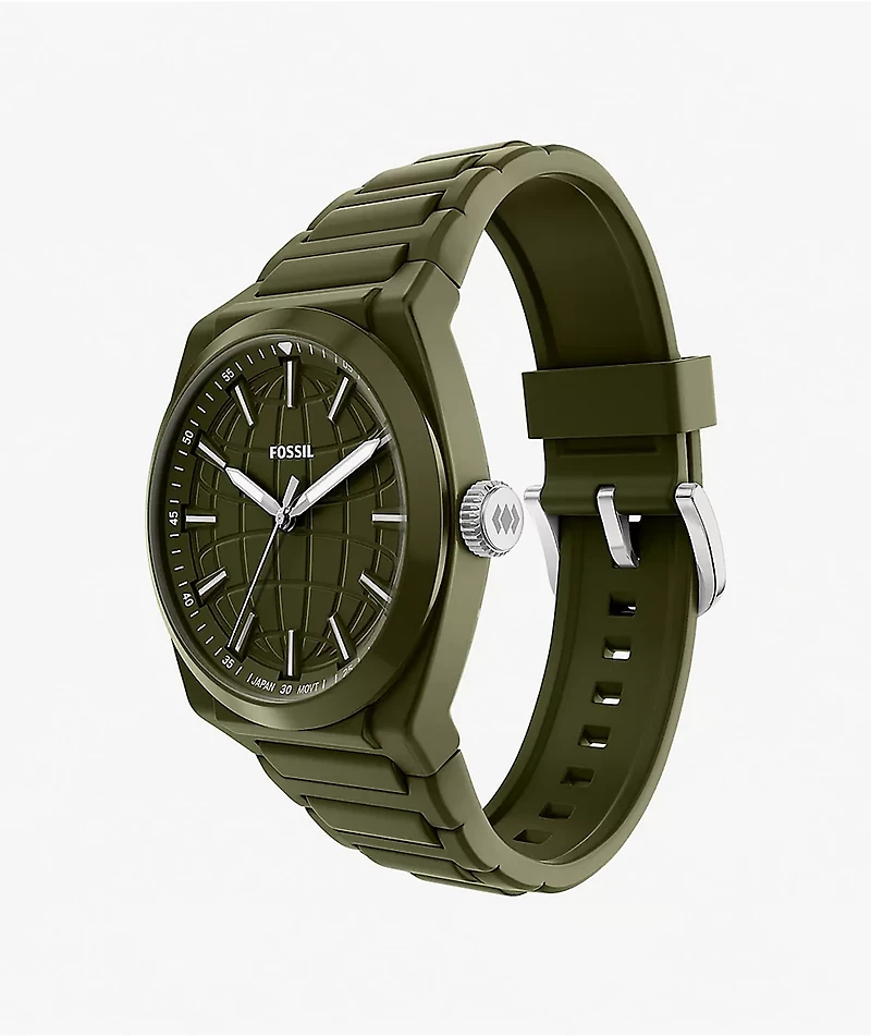 Fossil Everett Scilicone Olive Analog Watch