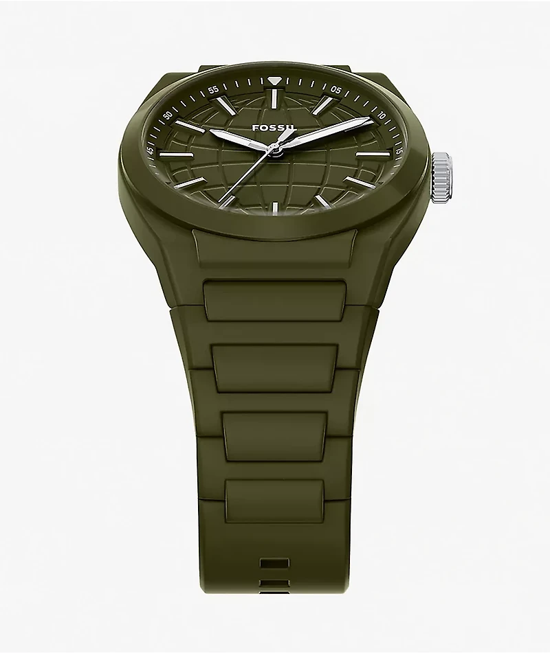 Fossil Everett Scilicone Olive Analog Watch