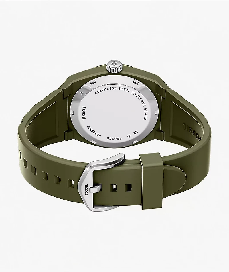 Fossil Everett Scilicone Olive Analog Watch
