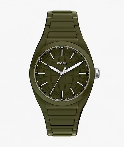 Fossil Everett Scilicone Olive Analog Watch