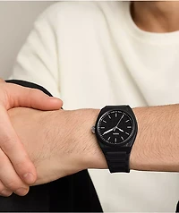 Fossil Everett Silicone Black Analog Watch