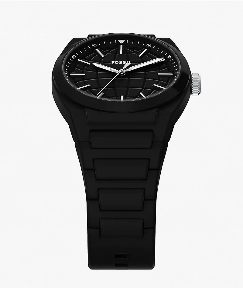 Fossil Everett Silicone Black Analog Watch