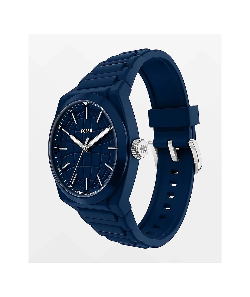 Fossil Everett Silicone Navy Analog Watch