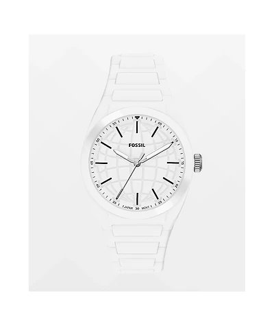 Fossil Everett Silicone White Analog Watch