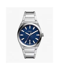 Fossil Everett Silver & Navy Analog Watch