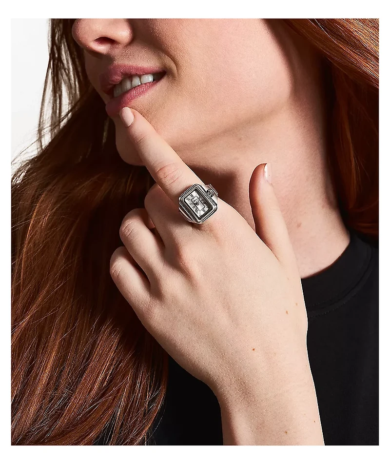 Fossil Raquel Silver Analog Watch Ring