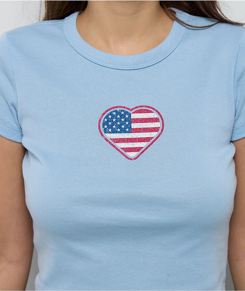 Freeworld Classically Pat Blue Crop T-Shirt