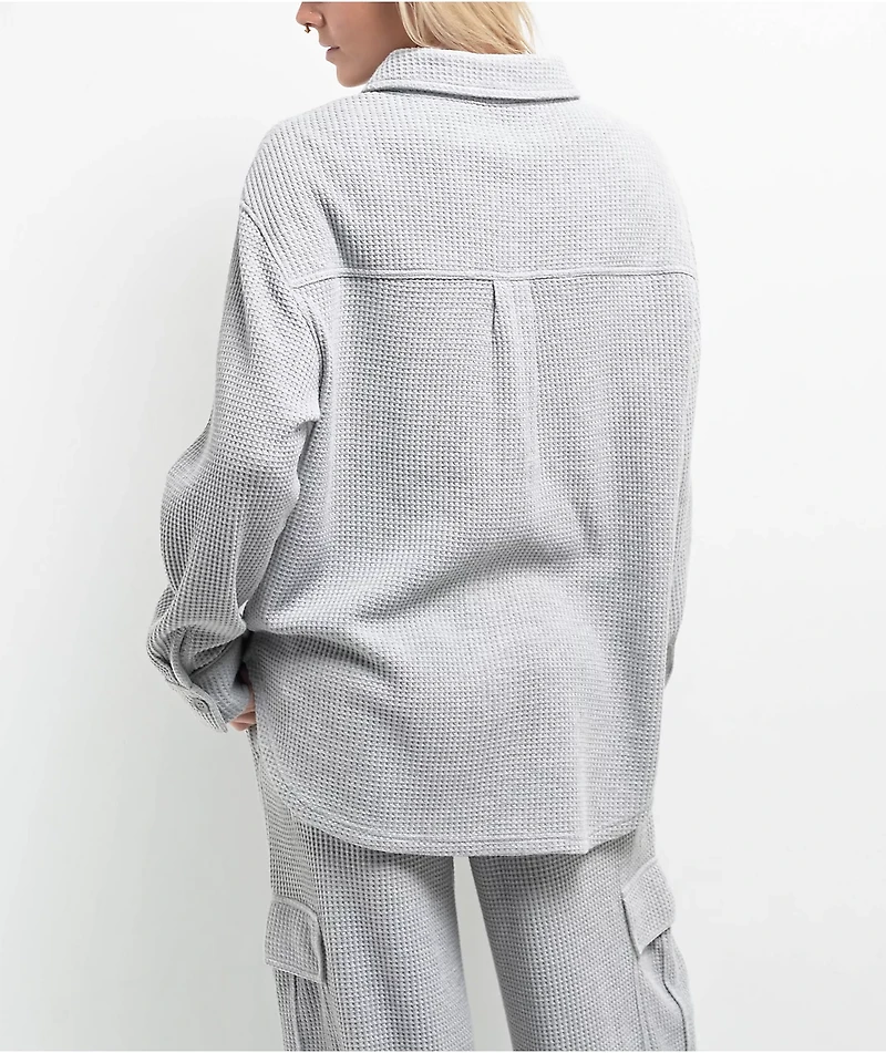 Freeworld Cleo Waffle Grey Flannel Shirt