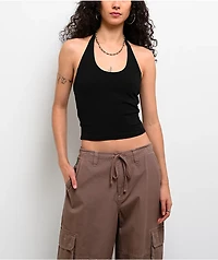 Freeworld Clover Black Halter Top