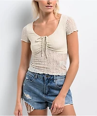 Freeworld Fancy Lace Birch top