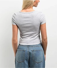 Freeworld Hannie Heather Grey Henley T-Shirt