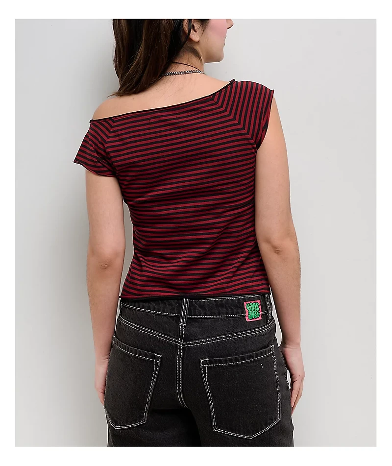 Freeworld Isabel Striped Red & Black T-Shirt