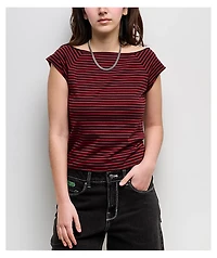 Freeworld Isabel Striped Red & Black T-Shirt