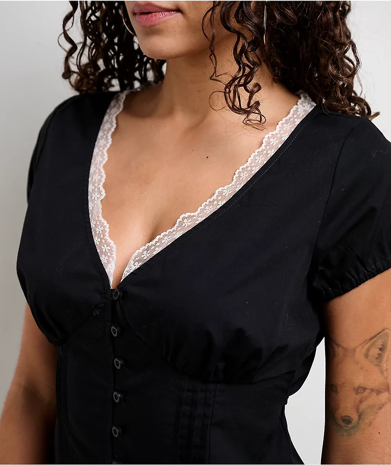 Freeworld Isabella Black Button Up Shirt