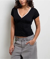 Freeworld Isabella Black Button Up Shirt