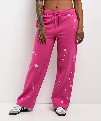 Freeworld Issa Star Pink Relaxed Sweatpants
