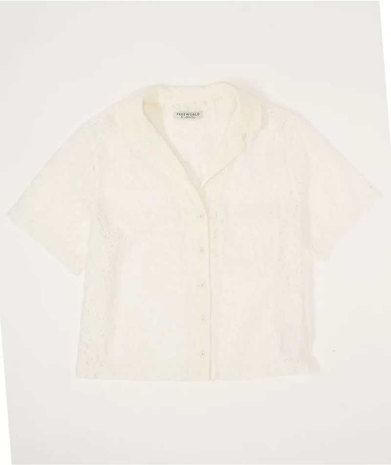 Freeworld Libby Lace Ivory Button Up Shirt