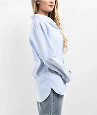 Freeworld Misha Blue Stripe Woven Long Sleeve Button Up Shirt