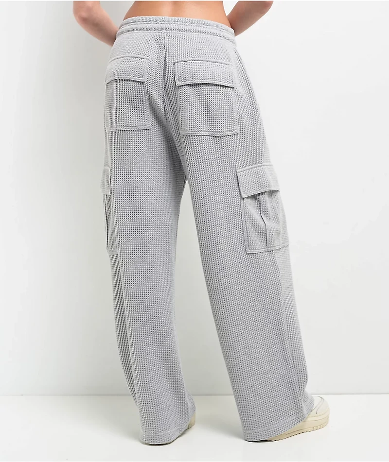 Freeworld Nola Waffle Grey Cargo Relaxed Sweatpants