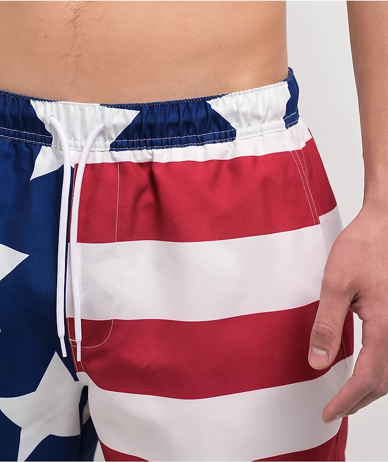 Freeworld Spangled Red, White & Blue Board Shorts