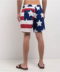 Freeworld Spangled Red, White & Blue Board Shorts