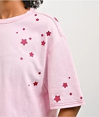 Freeworld Yulia Stars Pink Crop T-Shirt