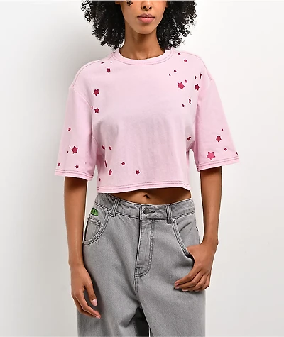 Freeworld Yulia Stars Pink Crop T-Shirt
