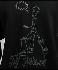 Frog Skater Black Crewneck Sweatshirt