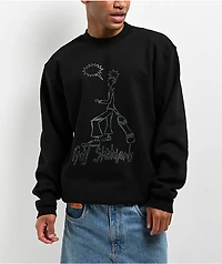 Frog Skater Black Crewneck Sweatshirt