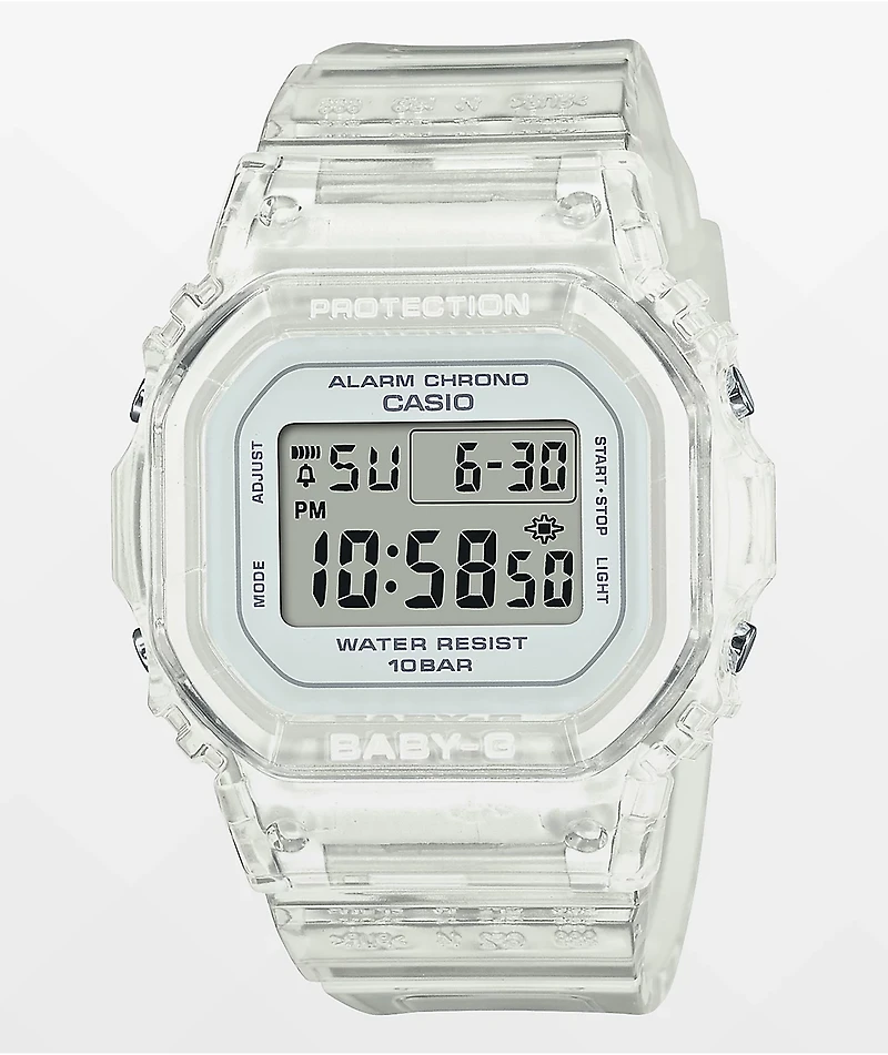 G-Shock BGD-565S-7 Clear & White Digital Watch