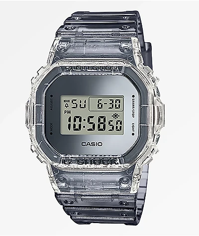 G-Shock DW5600 Clear & Dark Grey Digital Watch
