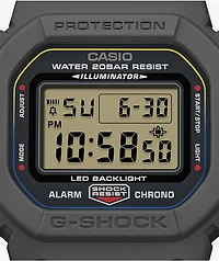 G-Shock DW5600MNC-1 Square Grey, Blue & Orange Digital Watch