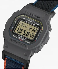 G-Shock DW5600MNC-1 Square Grey, Blue & Orange Digital Watch